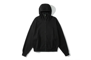 Sweat à capuche épais en molleton bouclette coton/polyester, style ninja, unisexe, thermique, avec demi-couvre-visage cousu, personnalisable - Product Image 4