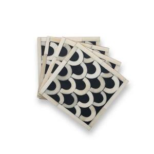 Bone Inlay <b>Coaster</b> with Holder Geometrical Black Best Quality <b>Coasters</b> <b>Sets</b> Bone Inlay <b>Coasters</b> Kitchen & Table Top Bone - Product Image 2