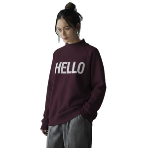 Sweat-shirt confortable à col montant pour femme, couleur unie, manches longues, imprimé, respirant, léger, automne-hiver - Product Image 1