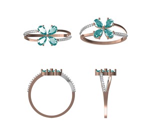 Anillo de compromiso de diamantes chapado en oro rosa de 18 quilates superventas, diseño elegante para bodas y aniversarios, estilo de moda certificado por IGI - Product Image 6