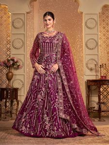 Lehenga choli ชุดเดรสแบบดั้งเดิมปักลายสไตล์ปากีสถานสำหรับผู้หญิงชุดปาร์ตี้งานแต่งงาน - Product Image 5