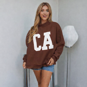 Sweat-shirt à col montant oversize pour femme, en polaire d'hiver, décontracté, ample, chaud, doux et confortable - Product Image 3