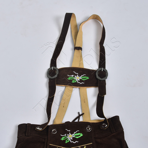 กางเกงขาสั้น lederhosen สำหรับผู้ชายแบบพรีเมี่ยมเสื้อผ้าเครื่องหนังบาวาเรีย Oktoberfest Trachten - Product Image 4