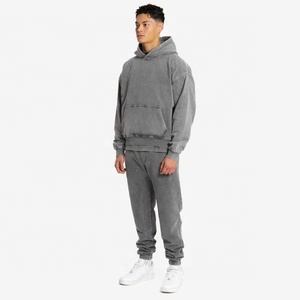 Custom 3D Puff Print Sweatsuits Two Pieces Fleece Tracksuit Set <b>Oversized</b> Cotton Joggers Flared <b>Sweatpants</b> and Hoodie Set Men - Product Image 2