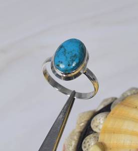New Arrival Real 925 <b>Sterling</b> <b>Silver</b> Women's Gemstone Chrysocolla Oval Brilliant Shape Vintage Bezel Setting Wedding Unique - Product Image 1