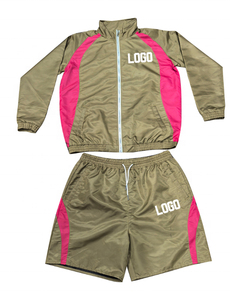 OEM Logo personnalisé survêtement en nylon de style Hip Hop pour hommes respirant coupe-vent ensembles courts vêtements de jogging d'été logo personnalisé - Product Image 2
