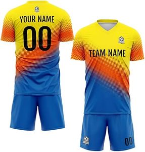Uniforme de fútbol personalizable conjunto 100% algodón secado rápido unisex adulto todas las estaciones - Product Image 1