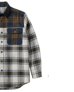 <b>Men</b> Plaid Check <b>Shirt</b> Long Sleeve Button Down <b>Casual</b> Flannel Style Navy Blue Brown Gray <b>White</b> Color Custom Manufacture Wholesale - Product Image 4