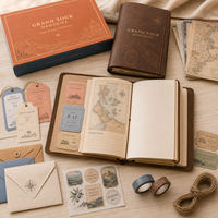 LABON - Kit de Inicio de Diario de Viaje Personalizado A5 Grand Tour Memories, Juego de Cuadernos para Oficina, Escuela, Diario, Regalo Empresarial