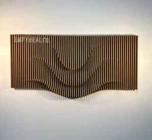 Arte de pared de madera contemporáneo grande hecho a mano, decoración paramétrica elegante para el hogar, espacios de vida, Art Deco, colgante de cumpleaños - Product Image 5