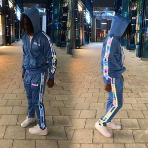 Chándales de invierno de alta calidad Unisex para entrenamiento y entrenamiento Chándal de poliéster 100% personalizable con tiras laterales al por mayor - Product Image 3