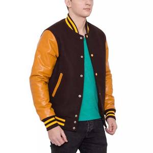Fabricant OEM – Blouson d'hiver respirant en toile, laine et cuir pour homme, à manches longues, avec logo personnalisé – Qualité supérieure - Product Image 3