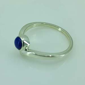 Anillo de Plata de Ley 925 Hecho a Mano con Piedra Preciosa de Lapislázuli, Patrón Geométrico, Estilo Boho, Joyería de Piedra de Nacimiento de Septiembre - Product Image 6