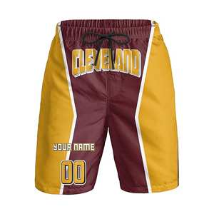 Custom High Street Style Men's Quick Dry Mid Sports Beach Shorts Elastic Waist Solid for Baseball Fans' Personalized <b>Gift</b> - Product Image 4