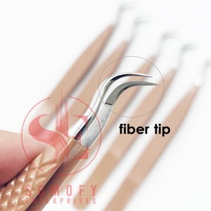 Herramientas profesionales de Extensión de pestañas de alto volumen de fibra superventas, pinzas curvas de acero inoxidable para cejas personalizables - Product Image 3