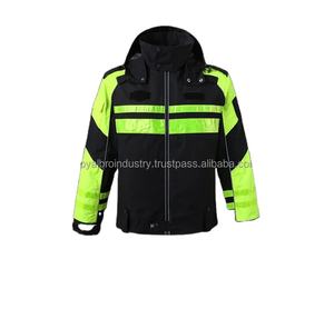 Vestes réfléchissantes noires haute visibilité pour hommes coupe-vent résistant au froid léger imperméable épaissi veste de sécurité d'hiver vêtements de travail - Product Image 3