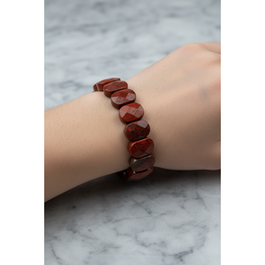 Bracciale in Pietra Naturale di Diaspro con Taglio Largo - Product Image 5