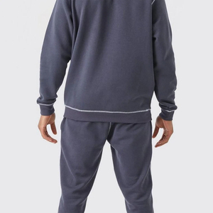 Ensemble survêtement décontracté à capuche surdimensionné pour homme, prix de gros, logo brodé personnalisé, 100% coton, streetwear uni, 2 pièces - Product Image 4
