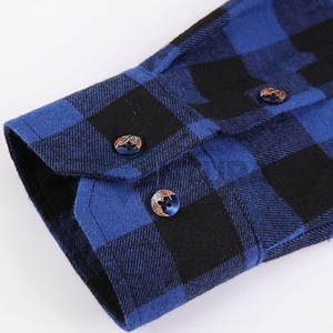 Chemise en flanelle à carreaux à manches longues de couleur personnalisée de qualité supérieure vêtements personnalisés pour hommes t-shirts en flanelle - Product Image 6