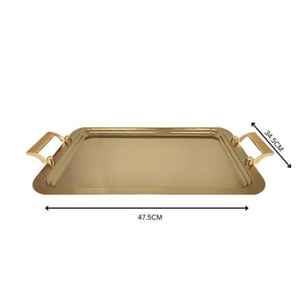 Plateau rectangulaire décoratif en métal de haute qualité, design industriel en aluminium, pour servir des aliments, du café, marque VISHAL HANDICRAFT - Product Image 4