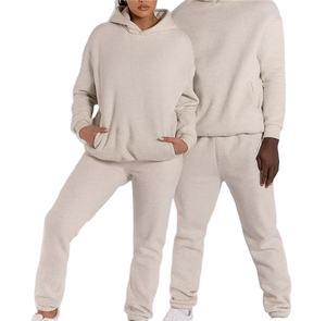 Ensemble Survêtement Unisexe Couleur Contrastée Logo Personnalisé Ensemble de Survêtement Polaire stech Sweat à Capuche de Luxe Ensemble de Survêtement en Coton pour Hommes - Product Image 1