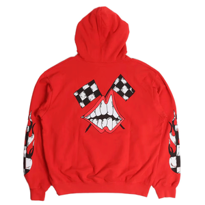 Trendy Fashion Men's <b>Red</b> Hoodie Color-blocked Pullover Hooded Cotton Blended Sweatshirt Basics <b>Top</b> For Men - Product Image 2