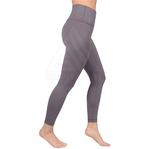 Custom Logo Women's Mid Waist <b>Leggings</b> With Solid Pattern OEM Design Service Plain Color <b>Legging</b> for Sale - Product Image 6