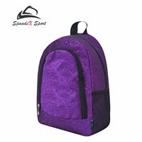 Mochila de regalo con paneles para animadoras, cierre de cremallera, material de poliéster, bolso tote brillante con purpurina, personalizable en color para mujer
