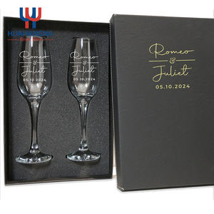 Flûte da Brindisi in Cristallo con Gambo Lungo e Logo Personalizzato, Eleganti Calici da Champagne per Matrimonio, Anniversario, Compleanno - Product Image 4