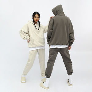 Sudadera de gimnasio para hombre, sudadera holgada de cuello redondo de peso pesado en blanco, Sudadera con capucha para hombre, sudaderas de tela de rizo con capucha de punto - Product Image 3