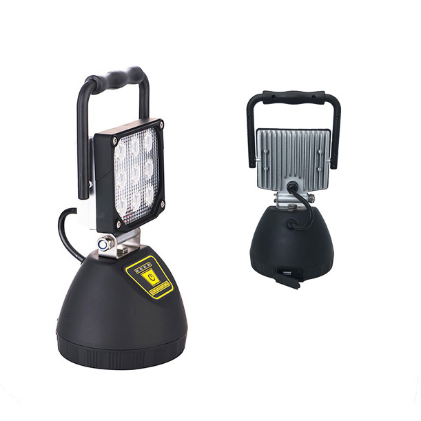 27 W IP 65 Rechargeable LED Work Light Magnetic Base Handle 6000K CCT Waterproof Workshop AC/DC Flood Beam Heavy Duty Portable