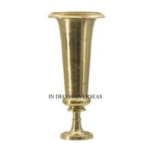 Jarrón de trompeta de Decoración de mesa de boda de aspecto elegante chapado en oro de metal ecológico de la mejor calidad a un precio impresionante - Product Image 6