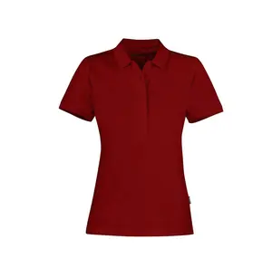 Colore bordeaux elegante 100% cotone di buona qualità Polo collo manica corta Logo personalizzato Design Polo per donna dal Bangladesh