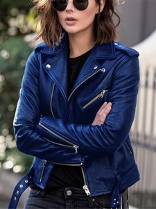 Elegante chaqueta de cuero genuino para mujer, elegante, cálida, ajustada, ropa de abrigo, abrigo de moda de manga larga para Otoño e Invierno - Product Image 4