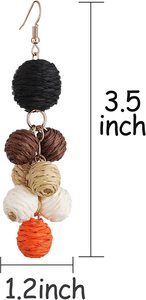 Style Ethnique Romantique Multicolore Raphia Fait Main Bohème Mariage Fiançailles Fête Cadeau Porter Plaqué Or Rose Drop Dangle - Product Image 4