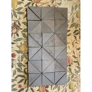 Craven Carreaux Victoriens Récupérés Gris Antique Porcelaine Émaillée 4 TRIANGLES Carreaux Extérieurs Salon Européen - Product Image 1