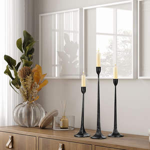 Ensemble de bougeoirs coniques en fer 3 hauts supports de chandeliers décoratifs pour table à manger de mariage décoration de fête de noël pot de bougie - Product Image 4