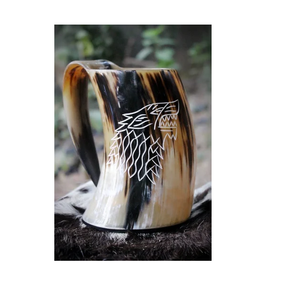 Mug en corne de buffle sculpté à la main - Fait sur mesure, luxe moderne, passe au lave-vaisselle, mug à bière réutilisable, vente chaude et prix bas - Product Image 5