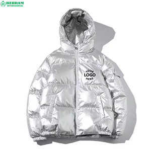 2024 Top Hot Selling Behram International Winter Warm Windproof Shiny Puffer <b>Jacket</b> High Street Style <b>Packable</b> for Men - Product Image 3