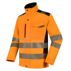 Chaqueta DE SEGURIDAD reflectante de alta visibilidad Ropa DE TRABAJO impermeable y resistente al viento para construcción, obras viales y uso en exteriores - Product Image 2