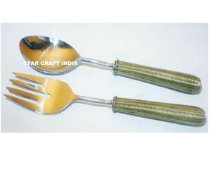 Stripe <b>Salad</b> <b>Server</b> Set 2pc Set of Handmade <b>Wooden</b> <b>Salad</b> <b>Server</b> Spoons Forks Utensils Kitchen Spoon Gift - Product Image 6