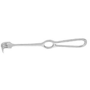 Retractor Volkman con Mango de Anillo, Acero Inoxidable, 22 cm, 8 Pulgadas, Puntas Afiladas, 4 Puntas, Retractor para Quirófano - Product Image 3