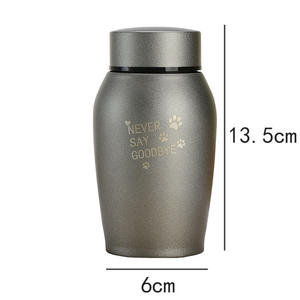 Urne cylindrique moderne en aluminium personnalisable en gros pour contenir les cendres d'animaux domestiques-Occasion de sympathie pour chats et chiens - Product Image 6