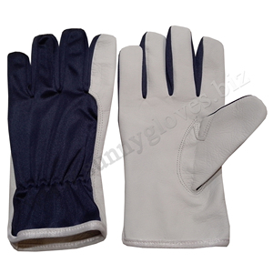 Ensemble de paume en cuir de chèvre véritable Gants de travail de sécurité Gants de mécanicien en cuir d'aile Pouce arrière - Product Image 6