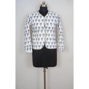 Abrigo corto de algodón acolchado bohemio hecho a mano para mujer, chaqueta de invierno transpirable suave y duradera con estampado de bloques, regalos únicos - Product Image 5