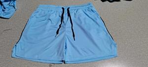 Pantalones cortos deportivos ecológicos para hombre de tendencia de verano 2024, cordón de malla transpirable ajustado de Color sólido para correr en la playa - Product Image 3