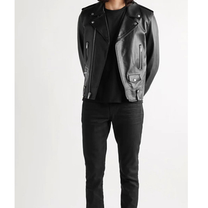 Chaquetas de cuero marrones personalizadas de alta calidad para hombre, tela de lona con cuello levantado y cremallera - Product Image 6