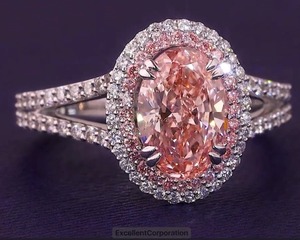 แหวนหมั้นเพชรรูปวงรีสีชมพูสดใส2.770กะรัตสุดคลาสสิกแหวนหมั้นเพชรสำหรับผู้หญิงของขวัญแต่งงานเครื่องประดับทองแท้18K IGI - Product Image 2