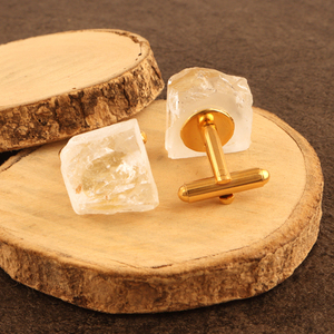 Cổ Điển Thời Trang Tự Nhiên Thô Pha Lê Mạ Vàng Khuy Măng Sét Thiết Đá Quý Thô Cufflinks Đảng Jewelry Men Quà Tặng Áo Sơ Mi Khuy Măng Sét - Product Image 6