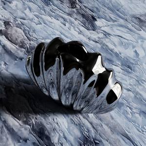 Jarrón de Cerámica Moderno Hecho a Mano con Diseño de Concha Plateado de 18 cm para Mesa - Product Image 2